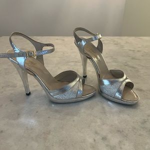 Platform heels 5 inch Silver